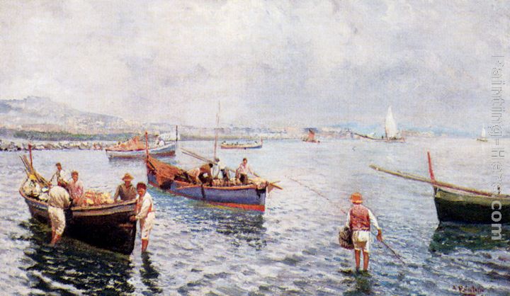 Neopolitan Fishermen painting - Attilio Pratella Neopolitan Fishermen art painting